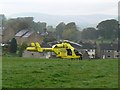 Helicopter and houses