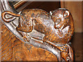 All Saints church - cat bench end