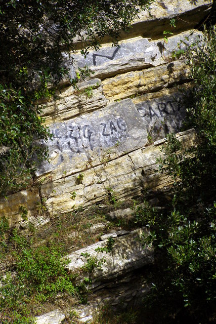 Graffiti at the bottom of the Zigzag Path