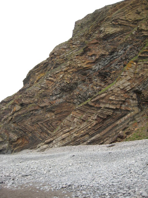 Rock strata at Millook Haven