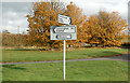 Road junction sign on B4453 at Wappenbury