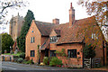 Church Farm and the church beyond, Weston under Wetherley