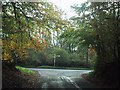 Road junction near Rackenford Manor