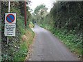 Harts Lane, near Pinhoe, with roadsign