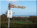 Arwydd ffordd o bren / A wooden road sign