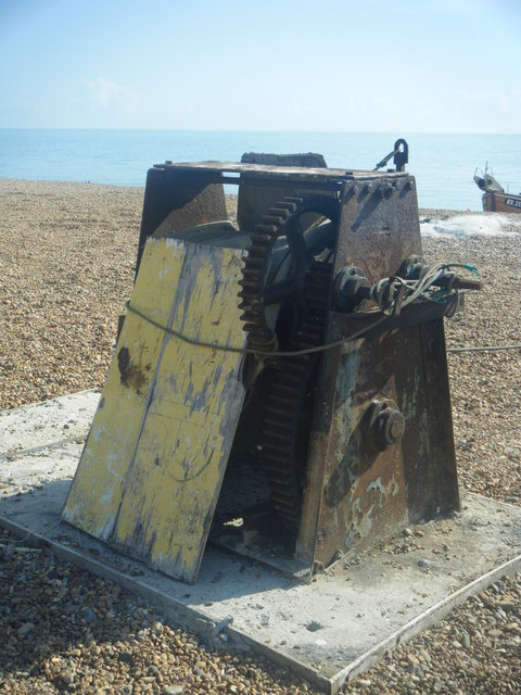 Boat winch, Hastings beach