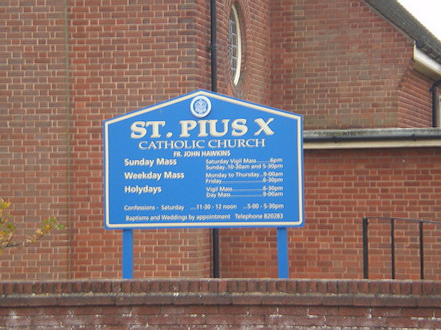 St Pius X Catholic Church, Ormsgill, Sign