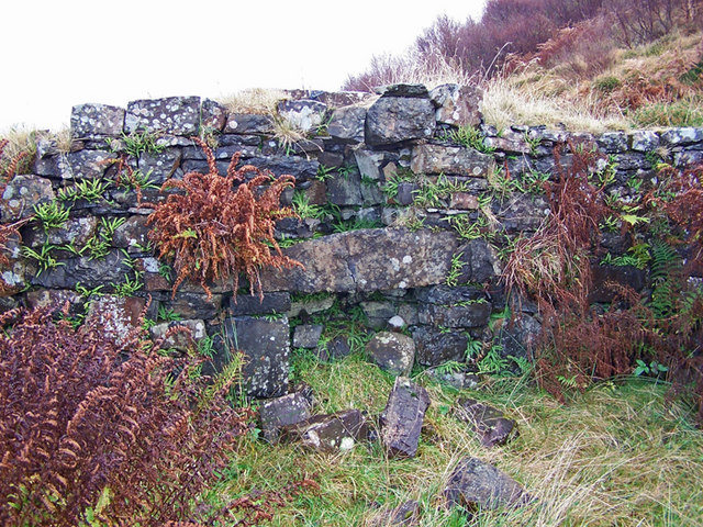 Fireplace in a ruined cottage