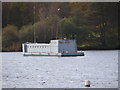 Floating `Battleship` on Powell`s Pool Sutton Park