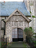 TM1083 : All Saints church - C16 timber framed north porch by Evelyn Simak