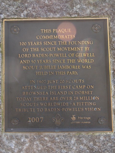 Plaque on Jamboree Stone Sutton Park