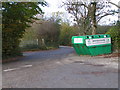 Bottle bank in the Riverford Farm Shop car park