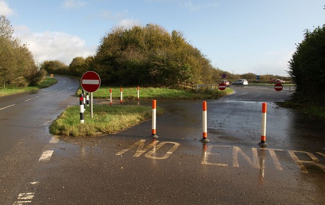 Closed slip road, A38