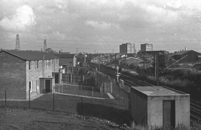 View of the Grand Junction line from Neachells Lane Bridge, looking towards Noose Lane Level Crossing and Willenhall