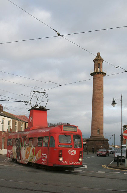Tram and lighthouse