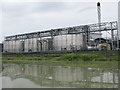 Storage tanks at the Pfizer pharmaceutical plant on the River Stour