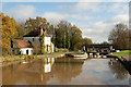 Hatton bottom lock in autumn, Grand Union Canal