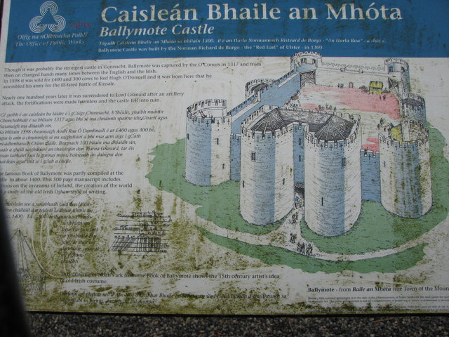Ballymote Castle, information sign