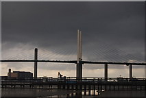 TQ5776 : The north pier of the QE II Bridge by N Chadwick