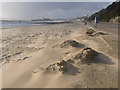 SZ0990 : Bournemouth: smooth looking beach on a windy day by Chris Downer