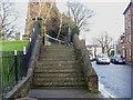 Steps to elevated footpath, Stow Hill, Newport