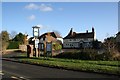 Signs near the pub