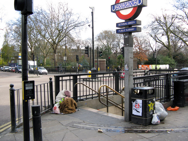Entrance to Bethnal Green Underground station