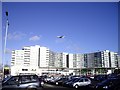 BA flight above The Blenheim Centre Hounslow