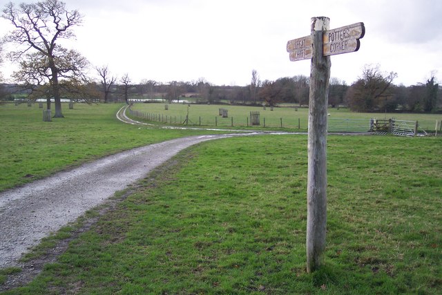 Footpath marker in the Godinton Estate
