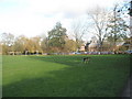 Seat by the football pitch approaching the council offices