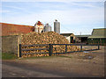 Sugar beet stored at entrance to North Farm