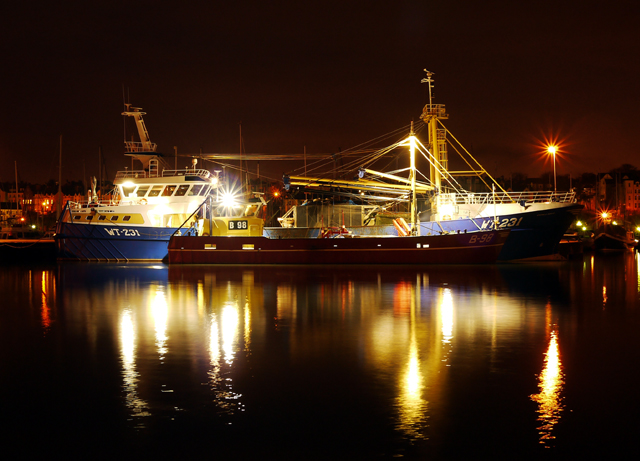 Two mussel dredgers at Bangor