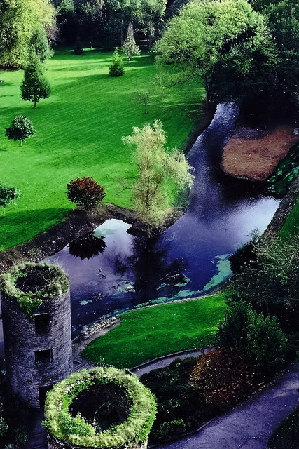 Blarney Castle Grounds - Adjacent towers & stream
