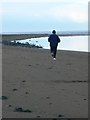 R0888 : Jogger on the banks of the River Inagh by Eirian Evans