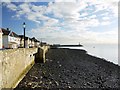 Stony beach below the Town Wall sea defences