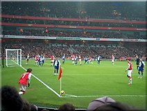 TQ3185 : Arsenal have a corner by Bill Boaden
