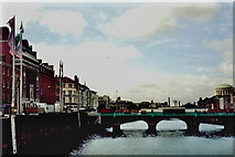 O1534 : Dublin - River Liffey west of The Millennium Bridge 1990 by Joseph Mischyshyn