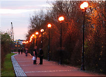 J3473 : Evening on the Lagan Walkway, Belfast by Albert Bridge