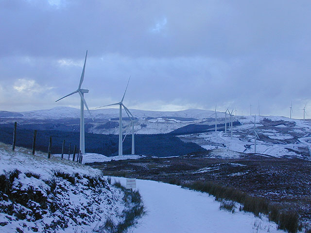 Cefn Croes wind farm in winter
