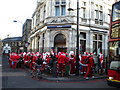 A Festive bank queue, Nat West Bank, Camden High Street NW1