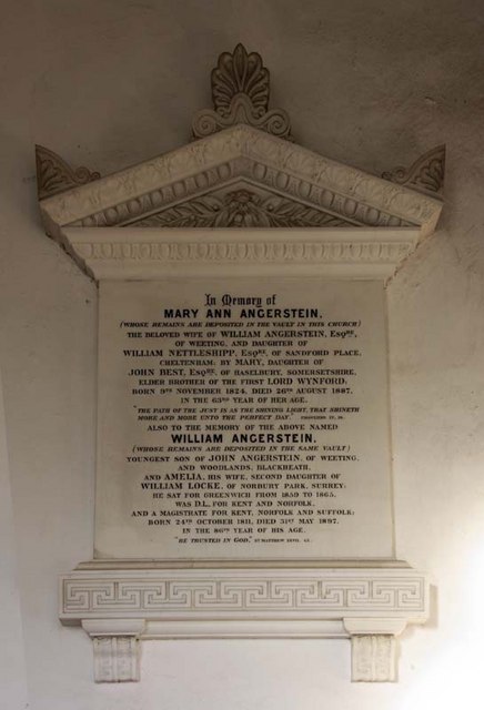 St Mary, Weeting, Norfolk - Wall monument