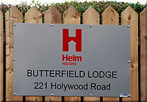 J3774 : Butterfield Lodge sign, Belfast by Albert Bridge