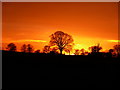 Sunset over fields in Ford