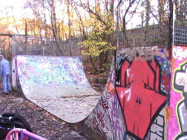 Parkland Walk - Skateboarders halfpipe near Crouch Hill Bridge