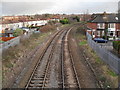 Railway heading east as seen from the Archers Road footbridge