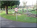 Speed limit sign in Eastleigh Cemetery