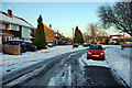 Arden Road, Crawley, in the snow