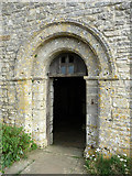 SY9675 : Norman doorway, St Aldhelm's Chapel by Phil Champion