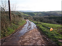 SS9009 : Farm road, along East ridge, near Well Town by Roger Cornfoot