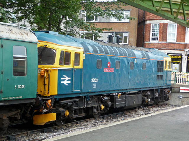 33103 'Swordfish' stabled at Swanage Station